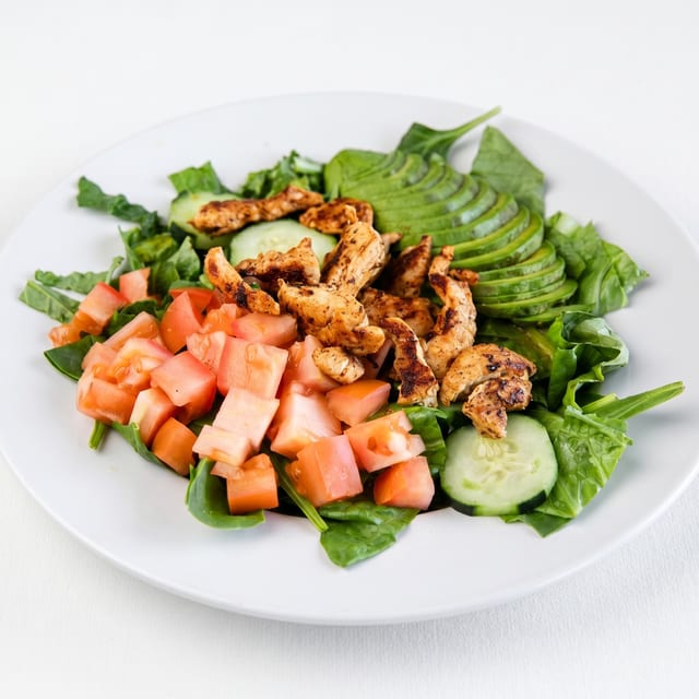 Grilled Chicken Avocado Salad.